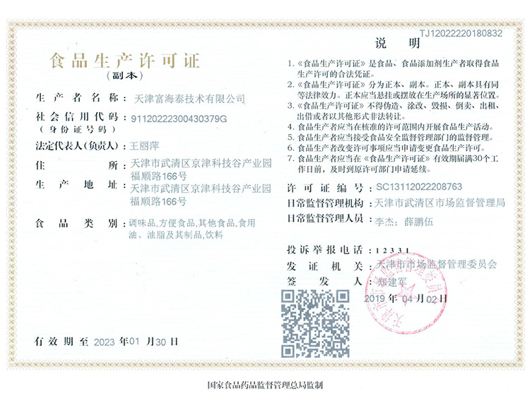 Food safety permit